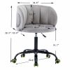 Zen Zone Velvet Leisure office chair; suitable for study and office; can adjust the height; can rotate 360 degrees; with pulley; Grey