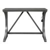 TOPMAX Farmhouse 3-Piece Counter Height Dining Table Set with USB Port and Upholstered Stools; Gray