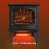 Indoor 17 Inch 1400W Compact Freestanding Portable Electric Fireplace Stove Heater with Realistic 3D Flame Effect