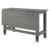 TOPMAX Farmhouse Wood Extendable Dining Table with Drop Leaf for Small Places; Gray