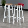 Huxton 2-Pc Bar Stools, 29", Natural & White