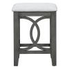 TOPMAX Farmhouse 3-Piece Counter Height Dining Table Set with USB Port and Upholstered Stools; Gray