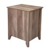 Set of 2 Farmhouse Nightstand, Wood Bedside Table with Drawer and Open Compartment, Light Brown XH