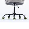 Zen Zone Velvet Leisure office chair; suitable for study and office; can adjust the height; can rotate 360 degrees; with pulley; Grey