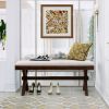 Farmhouse Rustic Wood Kitchen Upholstered Dining Bench