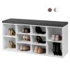 10-Cube Organizer Entryway Padded Shoe Storage Bench