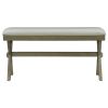 Farmhouse Rustic Wood Kitchen Upholstered Dining Bench