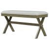 Farmhouse Rustic Wood Kitchen Upholstered Dining Bench