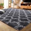 Indoor Rectangle Geometric Contemporary Area Rugs For Living Room Bedroom Plush Carpet; 5'x8'