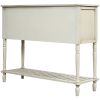 Sideboard Console Table with Bottom Shelf, Farmhouse Wood/Glass Buffet Storage Cabinet Living Room