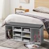 10-Cube Organizer Entryway Padded Shoe Storage Bench