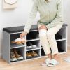 10-Cube Organizer Entryway Padded Shoe Storage Bench