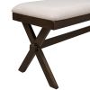 Farmhouse Rustic Wood Kitchen Upholstered Dining Bench