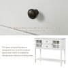 Sideboard Console Table with Bottom Shelf, Farmhouse Wood/Glass Buffet Storage Cabinet Living Room