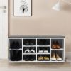 10-Cube Organizer Entryway Padded Shoe Storage Bench