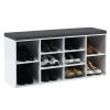 10-Cube Organizer Entryway Padded Shoe Storage Bench