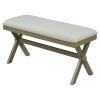 Farmhouse Rustic Wood Kitchen Upholstered Dining Bench