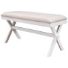 Farmhouse Rustic Wood Kitchen Upholstered Dining Bench