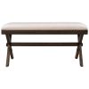 Farmhouse Rustic Wood Kitchen Upholstered Dining Bench