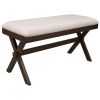 Farmhouse Rustic Wood Kitchen Upholstered Dining Bench