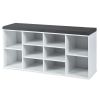 10-Cube Organizer Entryway Padded Shoe Storage Bench