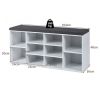 10-Cube Organizer Entryway Padded Shoe Storage Bench