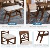 6-Piece Wood Counter Height Dining Table Set with Storage Shelf;  Kitchen Table Set with Bench and 4 Chairs; Rustic Style